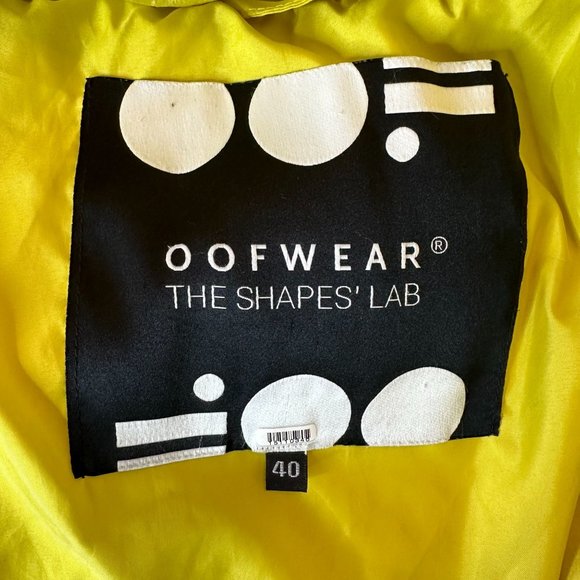 OOF WEAR Puffer Jacket 9108 In Nylon Crispy with Waist Belt Size 2 Citron Yellow - Picture 14 of 16